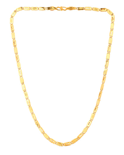 VOJ Gold Plated Arrow Design Biscuit Chain For Men - Dista