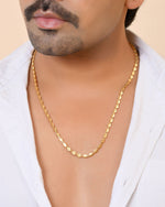 Thumbnail for VOJ Gold Plated Oval Leaf Shaped Chain For Men