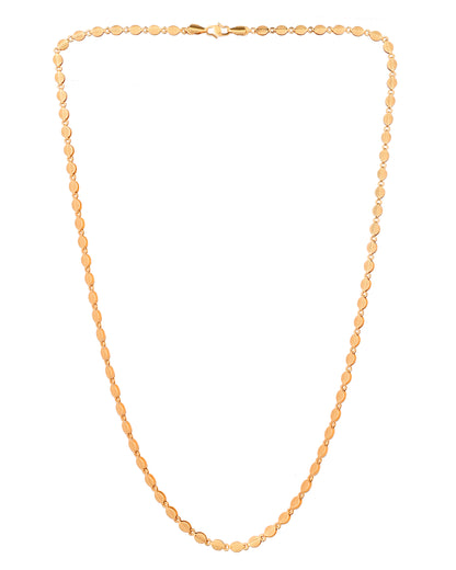 VOJ Gold Plated Oval Leaf Shaped Chain For Men - Dista