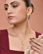 Thumbnail for VOJ Gold Plated Simple Chain With Pendant And Earrings Set - Dista