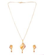 Thumbnail for VOJ Gold Plated Simple Chain With Pendant And Earrings Set - Dista