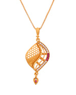 Thumbnail for VOJ Gold Plated Simple Chain With Pendant And Earrings Set - Dista
