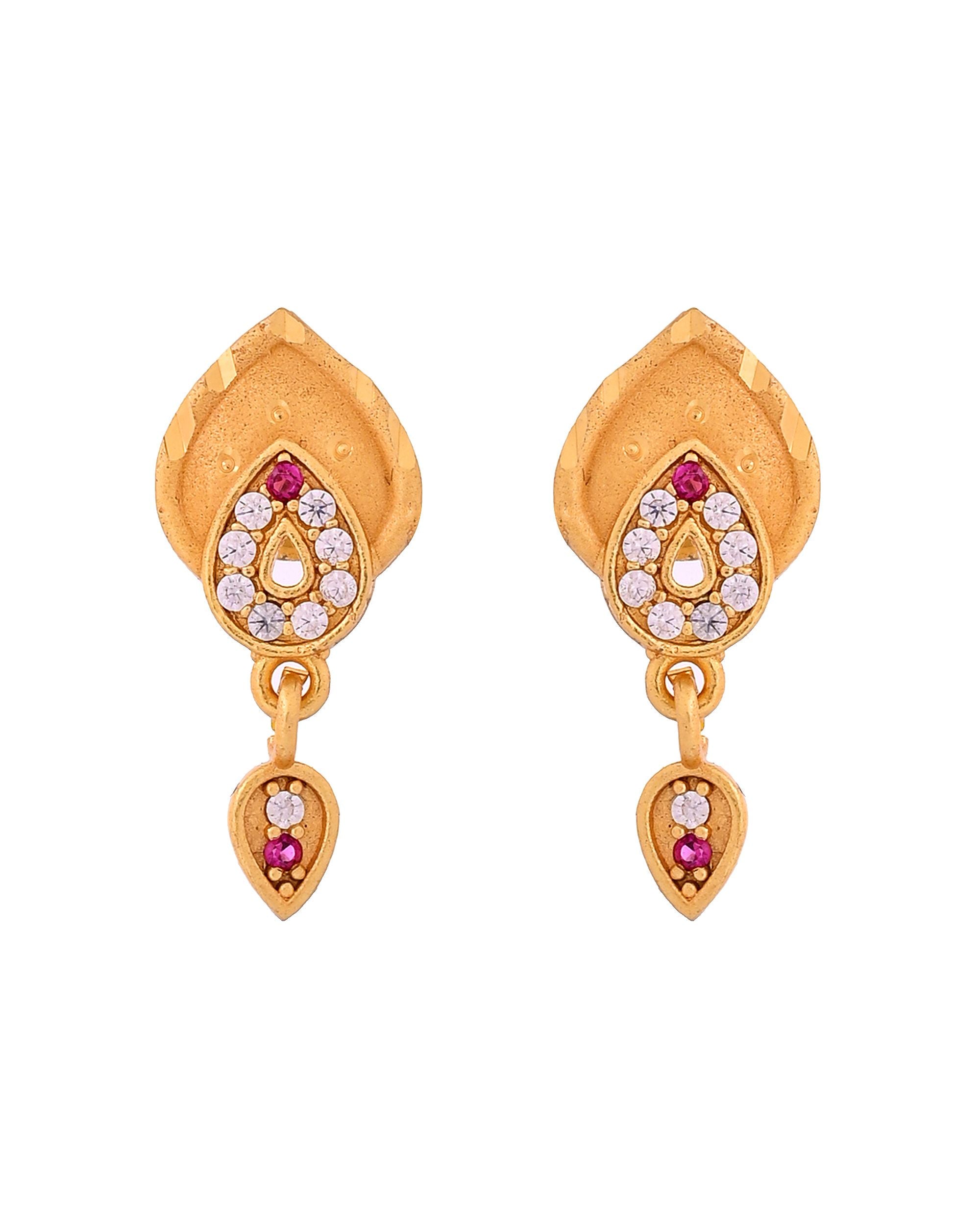 VOJ Gold Plated Teardrop Shaped Chain Set
