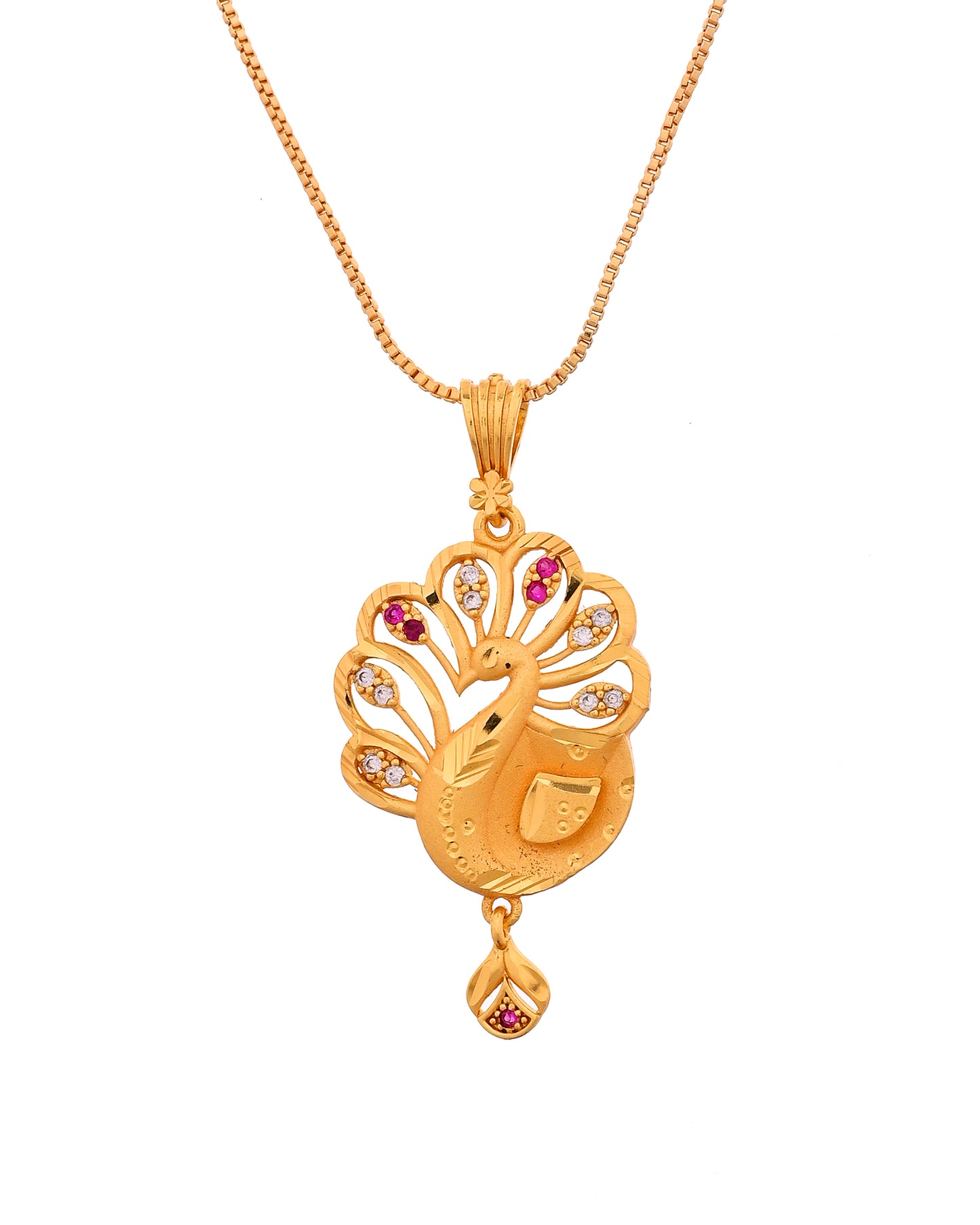 VOJ Gold Plated Peacock Shaped Chain Set - Dista