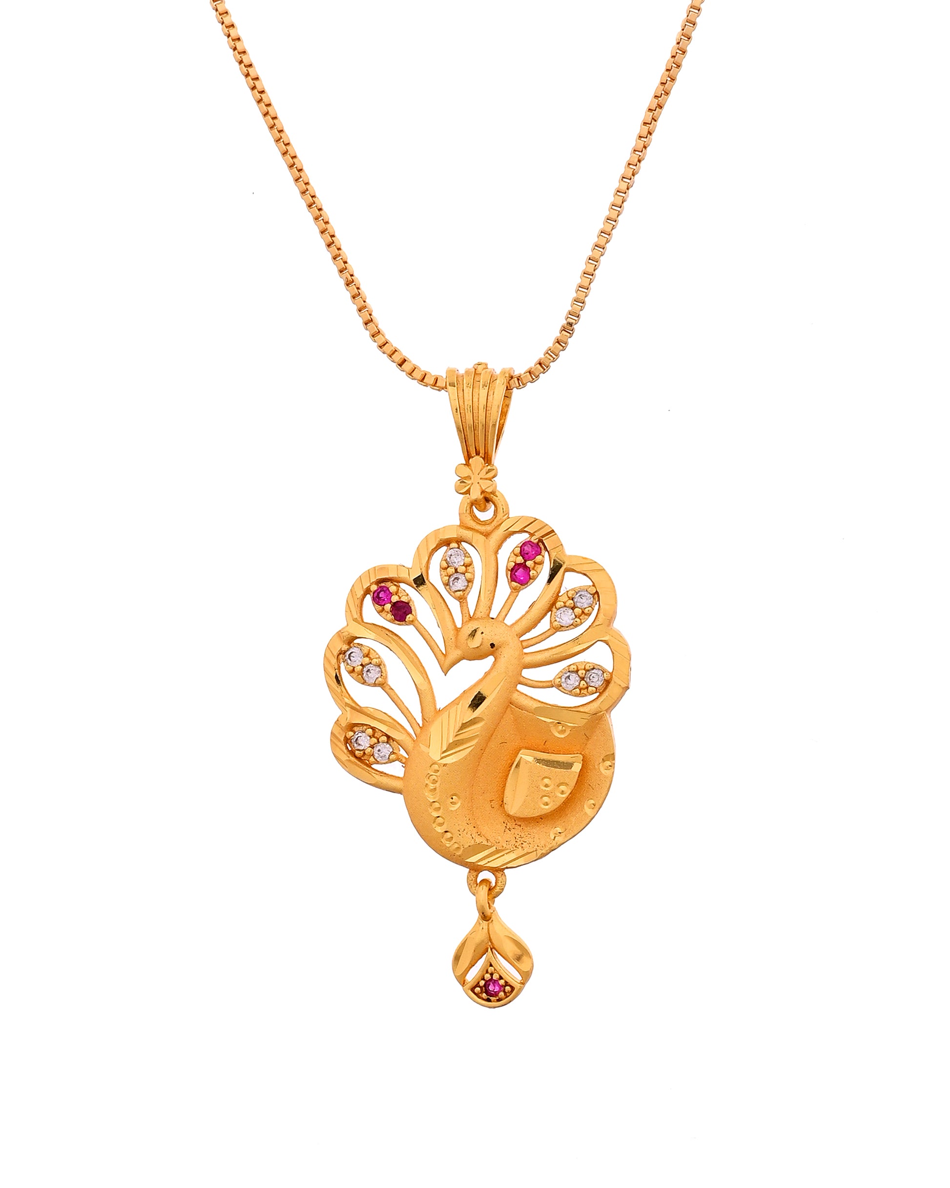 VOJ Gold Plated Peacock Shaped Chain Set - Dista