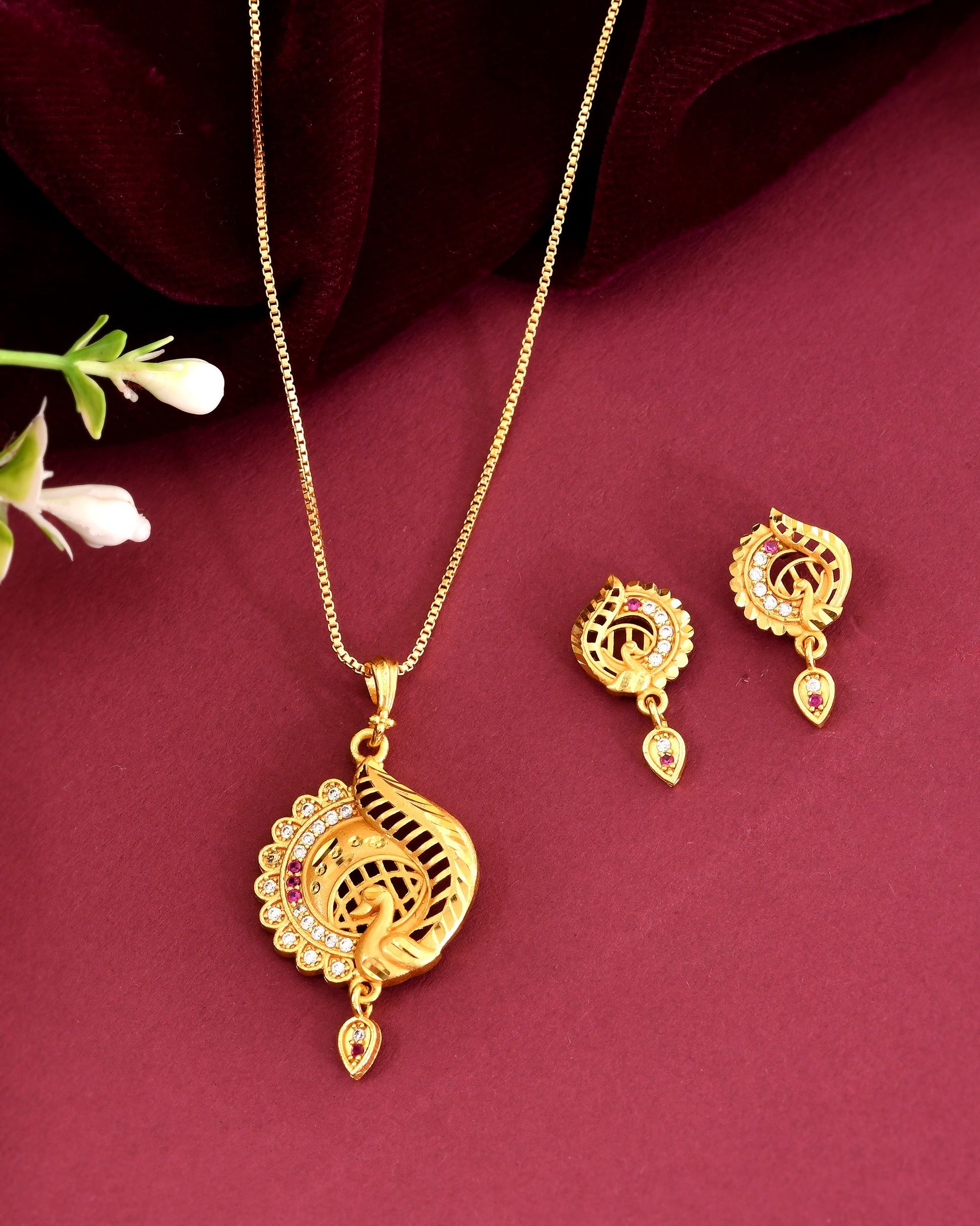 VOJ Gold Plated Elegant Design Chain Set - Dista