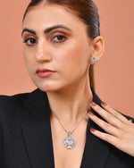 Thumbnail for VOJ Silver Plated Rectangular Stone Studded Ad Chain Set