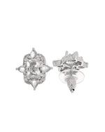 Thumbnail for VOJ Silver Plated Rectangular Stone Studded Ad Chain Set