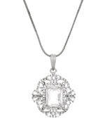 Thumbnail for VOJ Silver Plated Rectangular Stone Studded Ad Chain Set