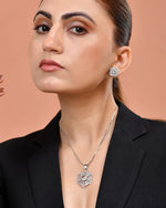 Thumbnail for VOJ Silver Plated Circular Shaped Floral Ad Chain Set