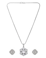 Thumbnail for VOJ Silver Plated Circular Shaped Floral Ad Chain Set