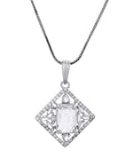 Thumbnail for VOJ Silver Plated Square Shaped Ad Pendant With Chain Set