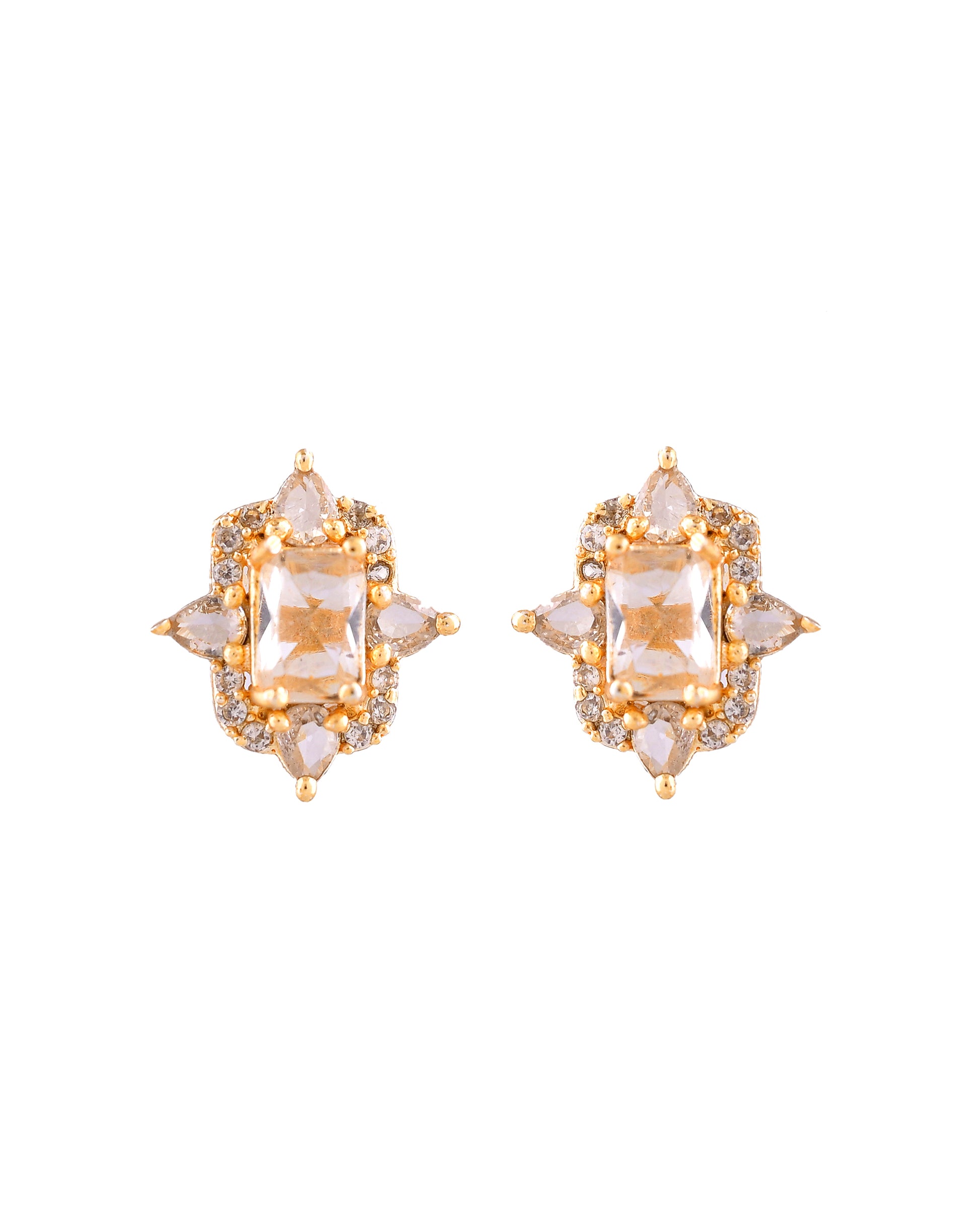 VOJ Gold Toned Rectangular Shaped Ad Chain Set - Dista