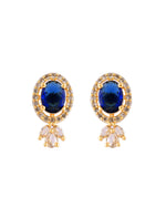 Thumbnail for VOJ Gold Plated Blue Oval Shaped Cz Chain Set - Dista