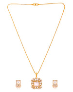Thumbnail for VOJ Gold Tone Square Shaped Cz Chain Set