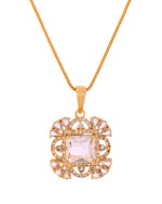 Thumbnail for VOJ Gold Tone Square Shaped Cz Chain Set