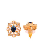 Thumbnail for VOJ Gold Plated Circulare Blue Cz Stone Studded Chain Set - Dista