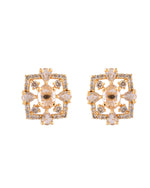 Thumbnail for VOJ Gold Toned Circular Shaped Designer Cz Stone Studded Chain Set - Dista