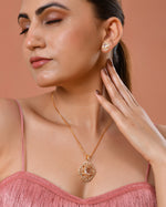 Thumbnail for VOJ Gold Toned Rectangular Stone Studded Cz Chain Set