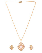 Thumbnail for VOJ Gold Toned Rectangular Stone Studded Cz Chain Set