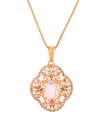 Thumbnail for VOJ Gold Toned Rectangular Stone Studded Cz Chain Set