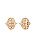 Thumbnail for VOJ Gold Toned Rectangular Stone Studded Cz Chain Set