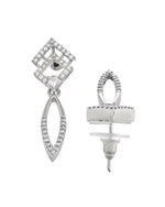 Thumbnail for VOJ Silver Plated Ad Studded Square And Leaf Shaped Necklace Set