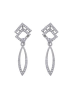 Thumbnail for VOJ Silver Plated Ad Studded Square And Leaf Shaped Necklace Set