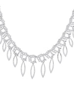 Thumbnail for VOJ Silver Plated Ad Studded Square And Leaf Shaped Necklace Set