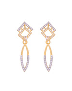 Thumbnail for VOJ Gold Plated Ad Studded Square And Leaf Shaped Necklace Set - Dista