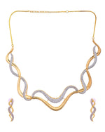 Thumbnail for VOJ Gold Plated Waved Design Elegant Ad Jewellery Set - Dista