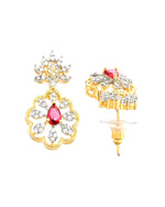 Thumbnail for VOJ Gold Plated Lead Designed With Ruby Red Stone Ad Jewellery Set