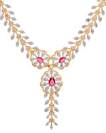 Thumbnail for VOJ Gold Plated Lead Designed With Ruby Red Stone Ad Jewellery Set