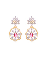 Thumbnail for VOJ Gold Plated Lead Designed With Ruby Red Stone Ad Jewellery Set