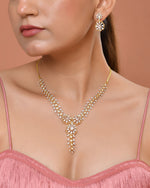 Thumbnail for VOJ Gold Plated Lead Designed With White Stone Ad Jewellery Set - Dista
