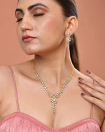 Thumbnail for VOJ Gold Plated Lead Designed With White Stone Ad Jewellery Set - Dista