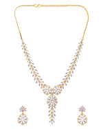 Thumbnail for VOJ Gold Plated Lead Designed With White Stone Ad Jewellery Set - Dista