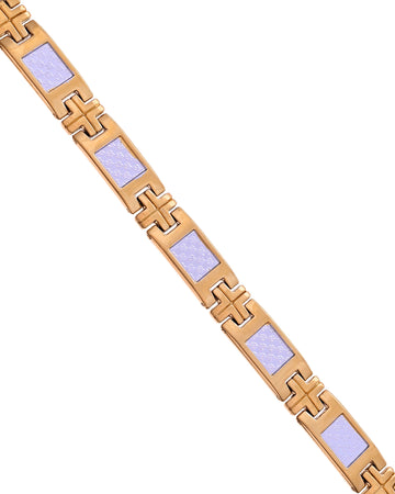 VOJ Dual Toned Square Design Men Bracelet - Dista