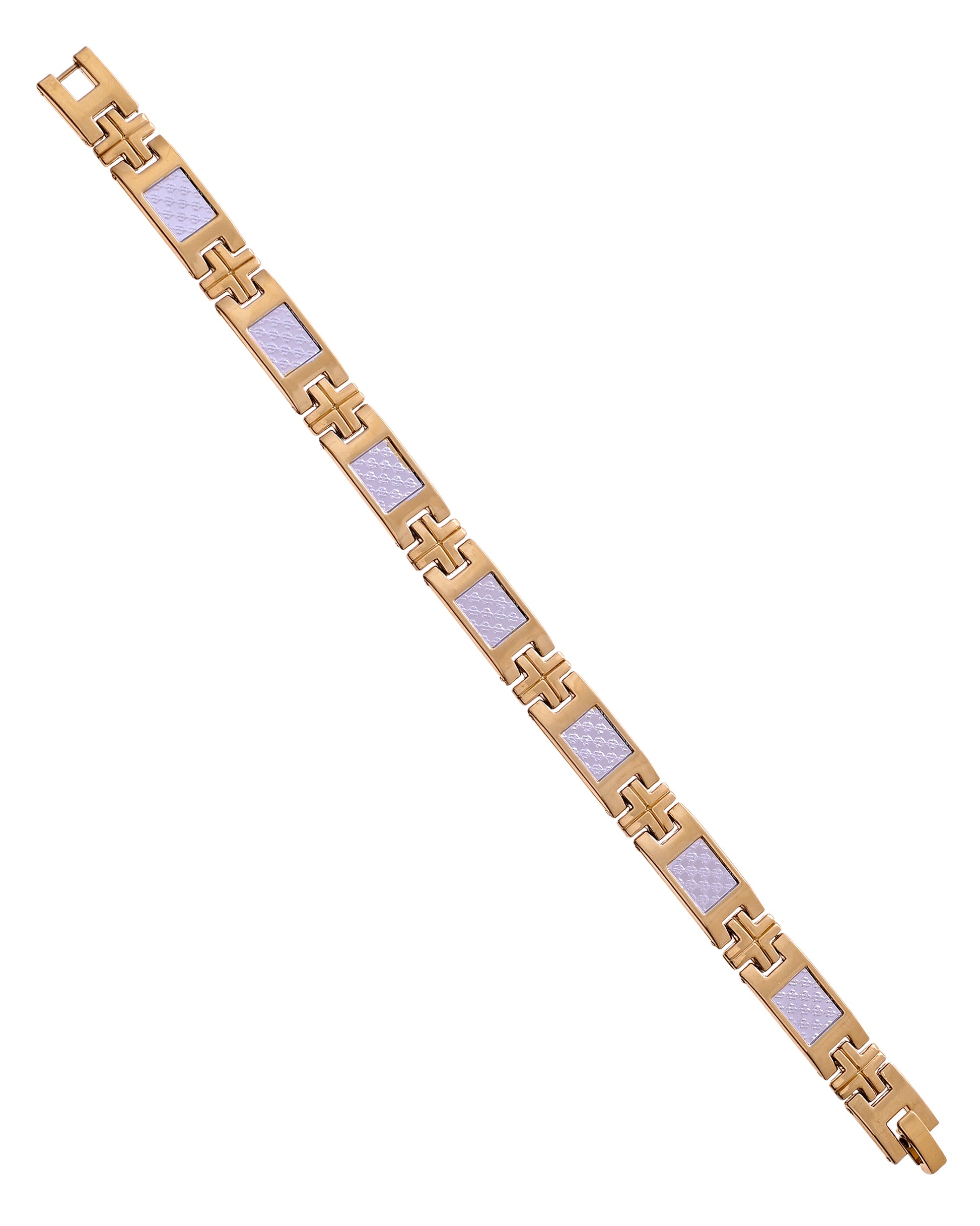 VOJ Dual Toned Square Design Men Bracelet - Dista