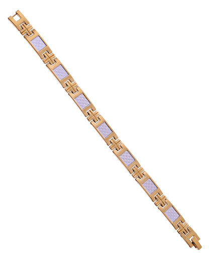 VOJ Dual Toned Square Design Men Bracelet - Dista