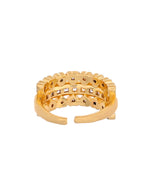 Thumbnail for VOJ Gold Plated Ad Stone Studded Heart Designed Adjustable Ring