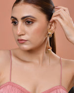 Thumbnail for VOJ Gold Toned Butterfly Design With Tassel Studs Earrings - Dista
