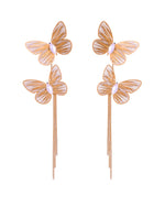 Thumbnail for VOJ Gold Toned Butterfly Designed Studs Earrings