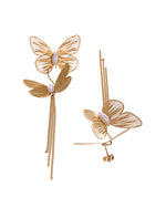 Thumbnail for VOJ Gold Toned Butterfly Designed Studs Earrings