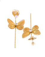 Thumbnail for VOJ Gold Toned Single Butterfly Design With Tassel Studs Earrings - Dista