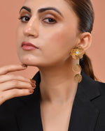 Thumbnail for VOJ Gold Toned Floral Designed Studs Earrings