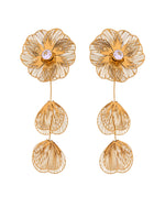 Thumbnail for VOJ Gold Toned Floral Designed Studs Earrings