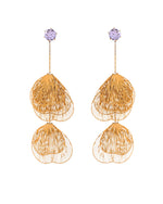Thumbnail for VOJ Gold Toned Leaf Designed Studs Earrings