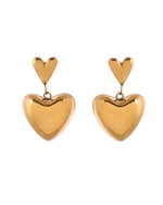 Thumbnail for VOJ Gold Plated Heart Shaped Studs Earrings
