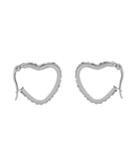Thumbnail for VOJ Silver Plated Heart Shaped Hoop Earrings - Dista